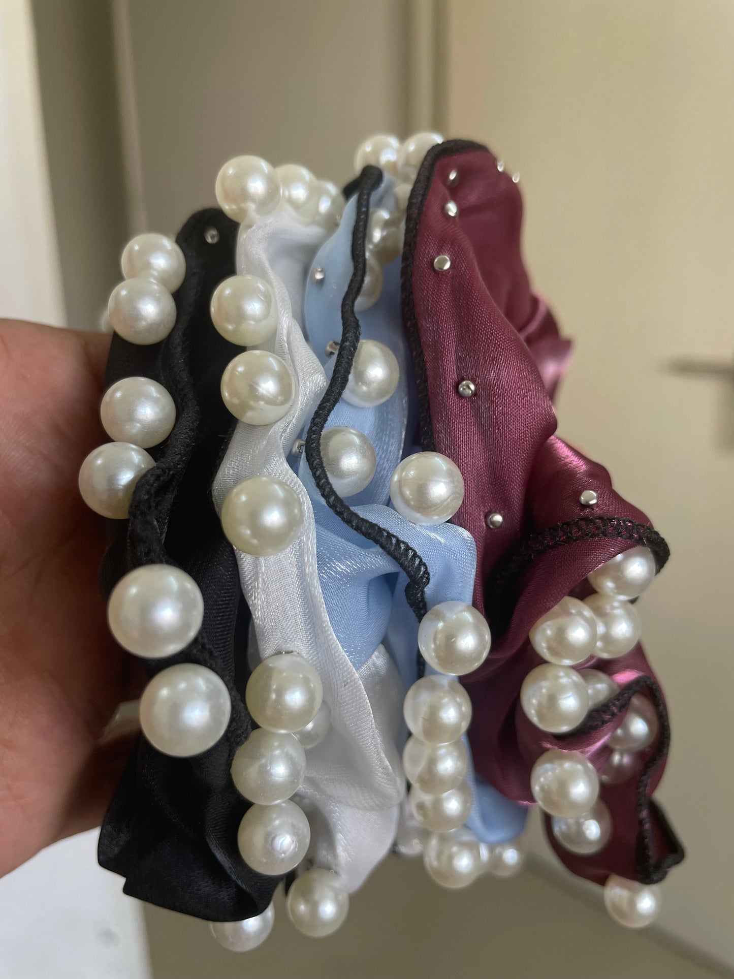 Organza Pearl Scrunchie