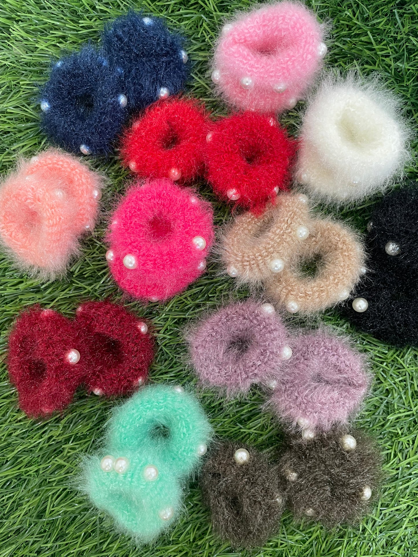 Pearl Velvet Fur HairTies