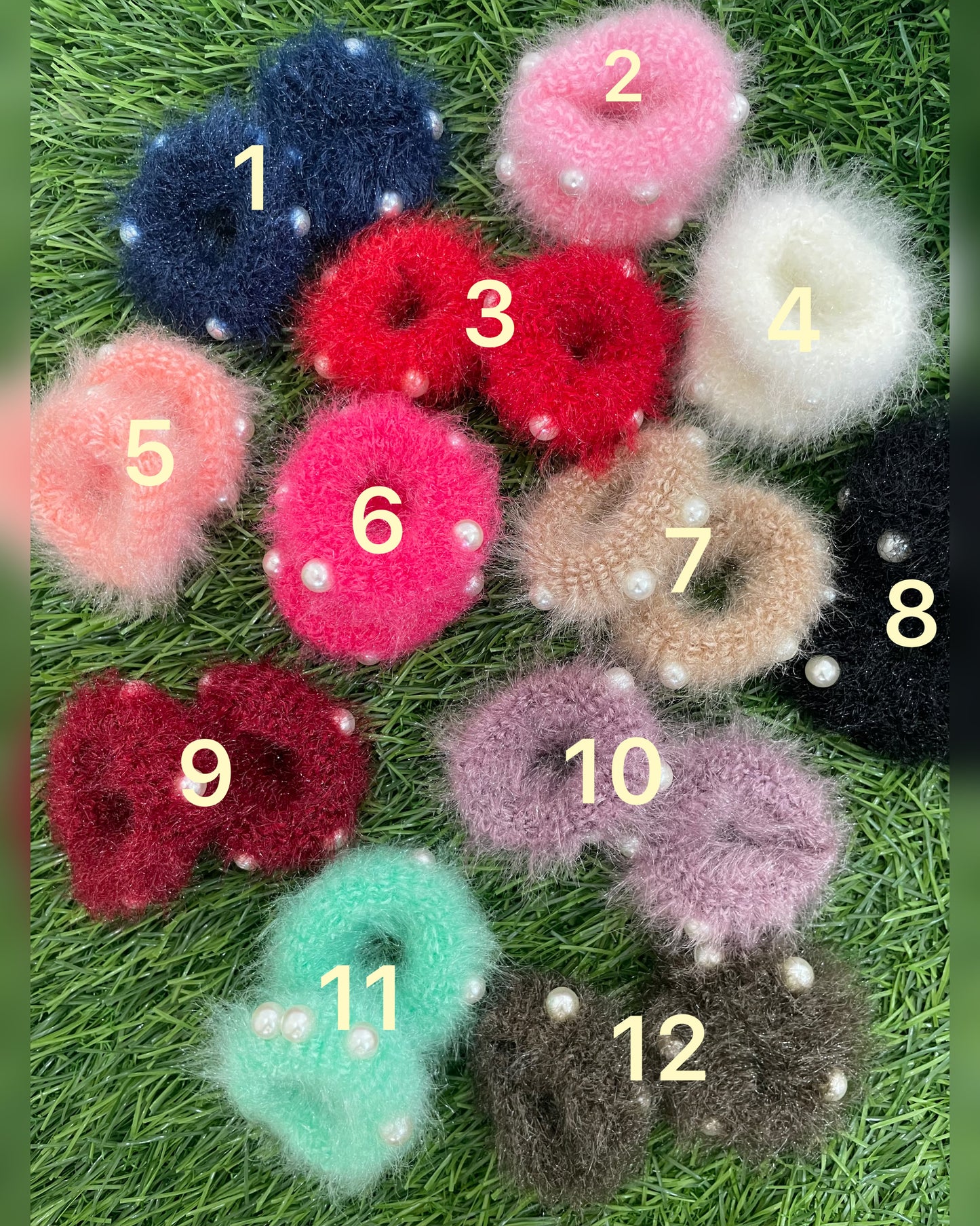 Pearl Velvet Fur HairTies