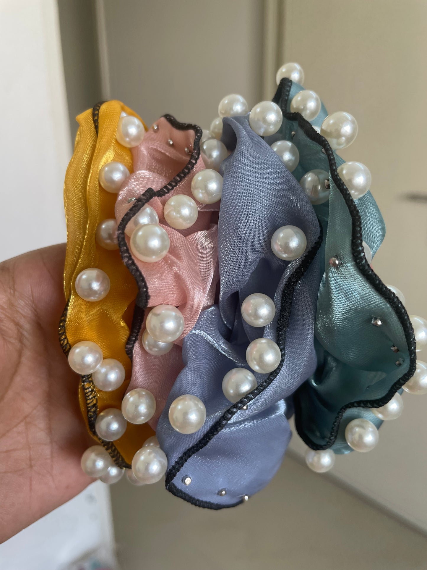 Organza Pearl Scrunchie